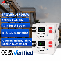 Batería LiFePO4 de Grado A, 51.2V 314Ah, 16kWh, Apilable, BMS de 200A, Bluetooth, CAN, RS485, 8000 Ciclos, Almacén en Polonia