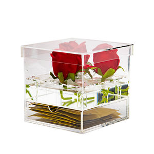 Boîte à fleurs en acrylique de qualité supérieure, bac à roses pour mariage, boîte cadeau, support pour bouquet de fleurs fraîches, support à roses et à fleurs aquatiques - Product Image 6