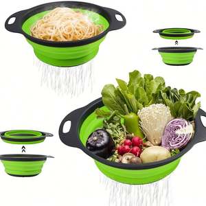 กระชอนซิลิโคนแบบพับได้ตะแกรงซิลิโคนสำหรับอ่างล้างจานสำหรับผักและผลไม้แบบพับได้ - Product Image 2