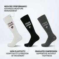Chaussettes d'équitation personnalisées à compression, absorbant la transpiration, hauteur genou, haute performance, pour hommes, entraînement