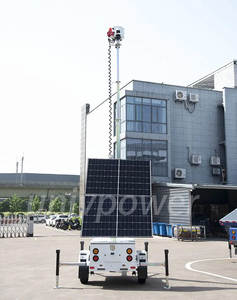 Remorque de vidéosurveillance solaire mobile Tour de construction solaire à mât de 7m Tour de vidéosurveillance solaire mobile à émissions nulles - Product Image 5