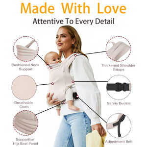 Certificación CPC Bolsa de transporte para bebés Bolso de hombro ergonómico con <span class=keywords><strong>asiento</strong></span> de cadera Ergo Sling Wrap Mochila Cinturón Canguro Productos para bebés - Product Image 2