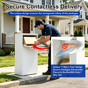Boîte <span class=keywords><strong>aux</strong></span> <span class=keywords><strong>lettres</strong></span> et à <span class=keywords><strong>colis</strong></span> autoportante en acier galvanisé thermolaqué, robuste et étanche, 38L, pour maison privée et villa - Product Image 4
