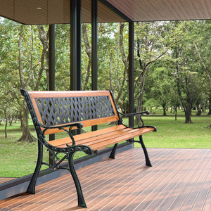 Banco de Patio de Hierro Fundido de Estilo Moderno y Antiguo, Banco de Metal y Acero para Parque, Gimnasio, Centro Comercial, Villa, Vidrio para Muebles de Exterior - Product Image 1