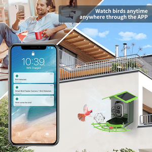 Icsee สมาร์ทโดมนกป้อนนกกันน้ำบ้านนก WIFI แบตเตอรี่พลังงานแสงอาทิตย์มุมมองระยะไกลกล้องมองกลางคืนเซ็นเซอร์ CMOS - Product Image 5