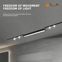 Système de piste magnétique 11mm intelligent réglable ultra mince avec lumière de grille rotative à 360 degrés
