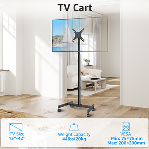 Carro de soporte de <span class=keywords><strong>TV</strong></span> de suelo con pantalla ajustable de altura de 13-42 pulgadas - Product Image 5