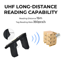 T03 Clip on Bluetooth 5.0 Lecteur UHF RFID Scanner de codes-barres 1D 2D compatible avec appareils mobiles Android HarmonyOS