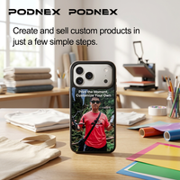 Imprimante UV à plat PodNEX AI de petite taille avec tête d'impression DX7 pour les nouveaux étuis de téléphone personnalisés, les porte-clés, les étuis pour AirPods