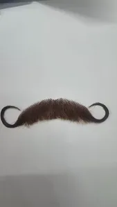 HLC Artificial Beard for Men Movie Makeup Hand-Crocheted Human Hair <strong>Fake</strong> Beards <strong>Moustache</strong> for Film Television Any Face Shape - Product Image 3