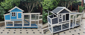 Cage à lapins en bois imperméable et anticorrosion pour l'extérieur, poulailler, cage à pigeons, villa pour la ferme, la maternelle et les petits animaux - Product Image 5