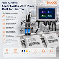 Impresora de Inyección de Tinta Térmica Docod OEM/ODM 25.4mm T260e para Impresión de Fecha de Caducidad de Huevos, Codificación de Códigos de Barras, Impresora de Códigos QR para Bolsas de Plástico