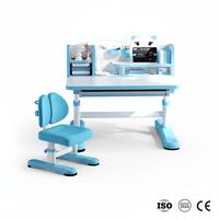 Table et chaise d'étude ergonomiques de luxe pour enfants, réglables en hauteur, en plastique écologique, pour usage scolaire, design moderne, vente en gros