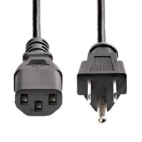 Kabel Daya SYONG OD 6.8mm USA, IEC C13, Konduktor BC 0.55mm², Steker Schuko 3-Pin USA, Kualitas Pabrik Tinggi untuk Monitor Laptop