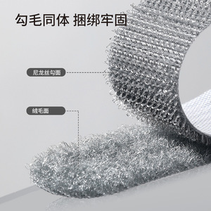 FaSoLa Writable Cable Tie Grey Nylon 8 Packs Self Adhesive Velcro Organizer Household Use - Product Image 4