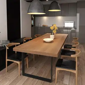 Mobilier d'intérieur Art design nordique ensemble de table à manger 4/6/8 places ensemble de table à manger en bois massif sculpté en noyer