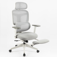 Chaise de bureau ergonomique pivotante en maille avec accoudoirs 3D et repose-pieds pour cadre dirigeant