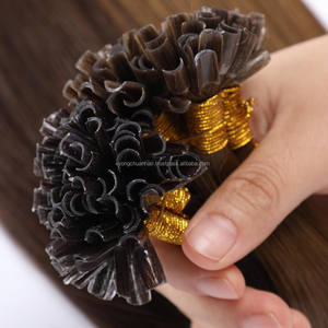 Venta al por mayor de alta calidad 100% Real 4C Curly Remy U Tip Extensiones de cabello humano Rubio sin procesar Pre-Bonded estilo de onda natural - Product Image 1