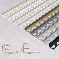 Fournisseur fiable Bords de carrelage en aluminium garnis Bande profilée de transition Garniture de bord de carrelage pour la décoration d'hôtel