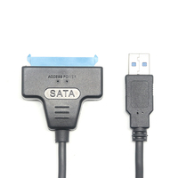 Adaptateur USB 2.0 SATA 3A Charge Rapide Câble de Données pour Disque Dur Externe SSD 7+15 broches avec Blindage Tressé pour Ordinateur