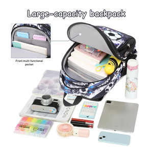 Sac à dos scolaire Cusangel 16 pouces robuste et imperméable <span class=keywords><strong>noir</strong></span> pour garçons de 6 à 12 ans, ensemble de 3 pièces avec sac à lunch et trousse à crayons - Product Image 3