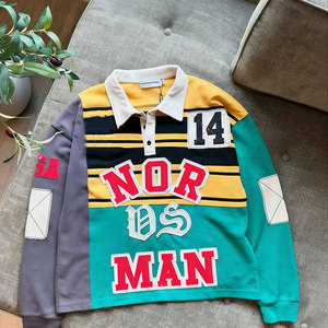 Polo a Maniche Lunghe da <span class=keywords><strong>Uomo</strong></span> Personalizzata in Cotone Pesante, Vestibilità Ampia, con Logo Ricamato di Alta Qualità - Product Image 3