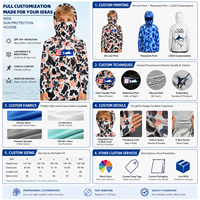 Haut de protection solaire UPF50+ pour enfants, motif camouflage personnalisé, idéal pour la pêche, les tenues de famille, les activités scolaires, les clubs de plein air et les vendeurs e-commerce