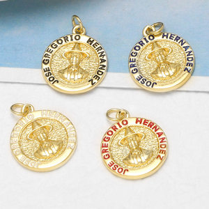 ASJEWELRY Medalla Religiosa Católica de Cobre Chapado en Oro de José <span class=keywords><strong>Gregorio</strong></span> Hernández para Collar, Pulsera, Fabricación de Joyas pdtb977 - Product Image 1