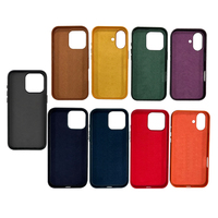 Pour iPhone 16 Plus PU cuir PC Anti jaune étui de téléphone portable antichoc
