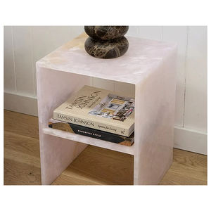 Đá Cẩm Thạch bedstand cạnh giường ngủ màu hồng Onyx bảng đen đá cẩm thạch giường bên bảng nightstand tùy chỉnh đêm đứng - Product Image 1