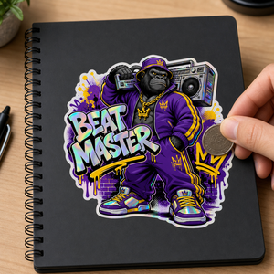 Autocollants découpés à la forme, animaux hip-hop, autocollants graffiti en PVC <span class=keywords><strong>pour</strong></span> casque, skateboard, autocollants holographiques personnalisés, autocollants en vinyle imperméables - Product Image 4