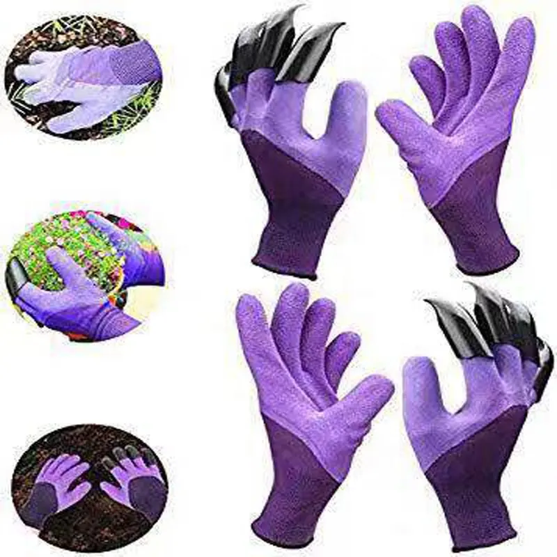 4 Farben Handskar Household Digging Work Mitten Frauen Männer Gartenarbeit Pflanzen Arbeits sicherheit Latex beschichtete Garten handschuhe mit Klaue