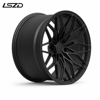 Jantes tout-terrain LSDZ 20x9.0 Flow Formed 6x139.7 ET15 CB 106.1 en alliage noir satiné pour Toyota Hilux Prado Ranger