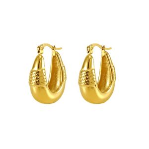 Zogxin U Shape Geometric Hoop Earrings Gold Plated Titanium Steel For Women Fashion Jewelry - Product Image 5