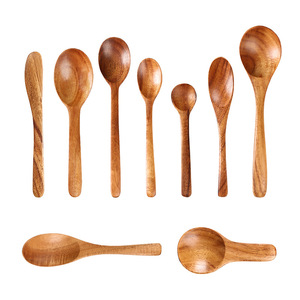 Detomate Acacia Wood Soup Spoon Jam Knife <strong>Cutlery</strong> Set-8-Piece <strong>Children's</strong> Dinnerware Modern Minimalist Design China Origin - Product Image 5