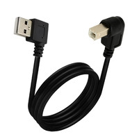 Kabel Printer USB Sudut 90 Derajat USB 2.0 Tipe A Pria Ke Tipe B Pria Kabel Pemindai Konektor Flash Emas Kecepatan Tinggi