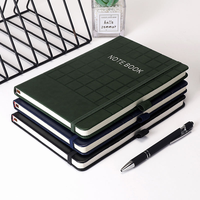 Cahier A5/B5 personnalisé de haute qualité 100 feuilles bureau d'affaires doublé PU sangle élastique porte-stylo personnalisé imprimé couverture rigide