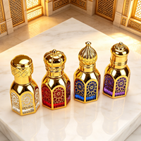 Flacon roll-on vintage personnalisé unique en verre électroplaqué pour huile d'attar, d'oud, cosmétique ou huile essentielle – 3ml, 6ml, 12ml