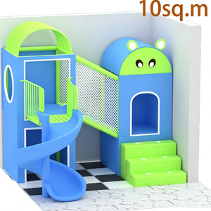 Area Giochi Morbida per Interni in Colori Pastello Neutri, Set da Gioco per Bambini con Scivolo a Spirale e Piscina di Palline per Asili - Product Image 1
