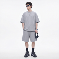 T-shirt Homme Streetwear Coupe Ample Épaules Tombantes en Mélange de Coton 240 g/m² Séchage Rapide Respirant Protection Anti-UV