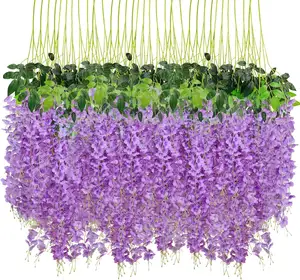 Artificial Wisteria Hanging Flowers Silk Flowers String Home Party Event Wedding Decor