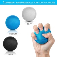 Ensemble de balles anti-stress pour la thérapie des mains, 3 niveaux de résistance, balles à presser en tissu souple, moyennes et dures pour la rééducation de la force de préhension
