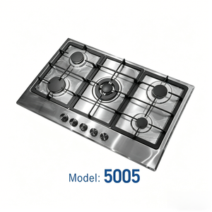Cuisinière à gaz encastrable 5 brûleurs en acier inoxydable avec allumage automatique et protection anti-extinction de flamme - Product Image 5