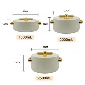 Nấu ăn thịt hầm lẩu tốt ấm hơn thiết lập 1.5l + 2L + 2.5L ABS + Thép không gỉ 3pcs Thiết lập Vàng xử lý thực phẩm ấm hơn container - Product Image 2