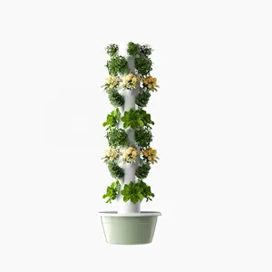 Indoor NFT Hydroponic Growing Systems Home Vertical Garden Tower Planter with led light