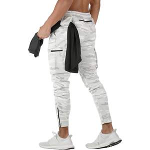 Pantalones Deportivos Cargo Personalizados para Hombre, Pantalones Deportivos Blancos con Estampado de Camuflaje, con Bolsillos con Cremallera, Transpirables, para Gimnasio y Entrenamiento - Product Image 4