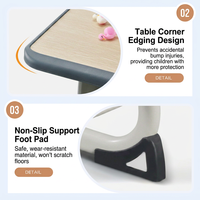 Ensemble bureau et chaise individuels réglables pour étudiant avec boîte de rangement ventilée et creuse pour projets scolaires en gros