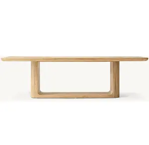 Luxe Design Tafel Woonkamer Meubels Grijs Massief Eiken Houten Plank Eettafels Ingesteld Voor Thuis