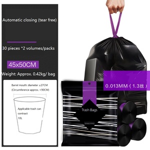 Tùy Chỉnh Thân Thiện Với Môi Đen Tái Chế Túi Rác, Heavy-Duty Nhựa Dây Kéo Túi Gravure In Ấn Biểu Tượng Tùy Chỉnh - Product Image 6