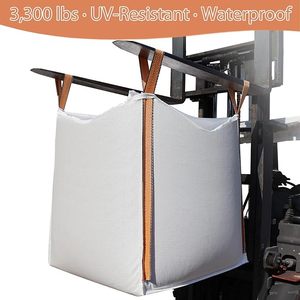 Bulk <b>Bags</b> 3300 lbs SWL | UV Protected <b>Waterproof</b>, Duffle Top Flat Bottom Polypropylene <b>Bags</b> for Industry & Agriculture - Product Image 2